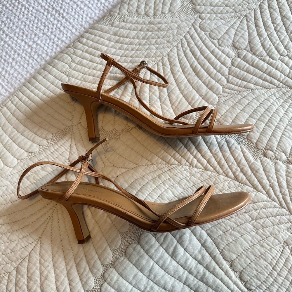 Marc Fisher nude kitten heel sandals